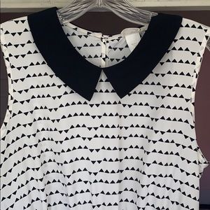 Black and white triangle dress